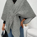 Clasi poncho/capa de mujer de unicolor, chaqueta de lana informal para otono/invierno