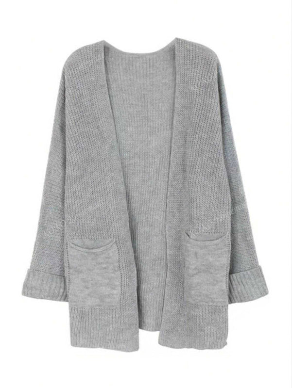 Cardigan con capucha y botones delanteros, cardigan informal de manga larga para otono e invierno, ropa de mujer