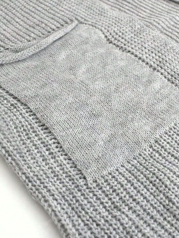 Cardigan con capucha y botones delanteros, cardigan informal de manga larga para otono e invierno, ropa de mujer