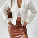 Frenchy cardigan informal de un solo botonadura de manga larga y unicolor para mujer, para otono/invierno