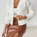 Frenchy cardigan informal de un solo botonadura de manga larga y unicolor para mujer, para otono/invierno