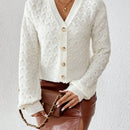 Frenchy cardigan informal de un solo botonadura de manga larga y unicolor para mujer, para otono/invierno