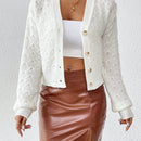 Frenchy cardigan informal de un solo botonadura de manga larga y unicolor para mujer, para otono/invierno