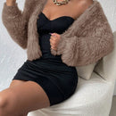 Allurite cardigan de mujer, sueter suave de unicolor, estilo simple y de moda casual para el dia a dia