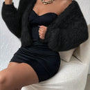 Allurite cardigan de mujer, sueter suave de unicolor, estilo simple y de moda casual para el dia a dia