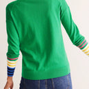 Cardigan a rayas para mujer con cuello en v, manga larga y abotonado, tops de punto para otono y ropa urbana