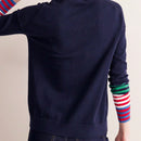 Cardigan a rayas para mujer con cuello en v, manga larga y abotonado, tops de punto para otono y ropa urbana
