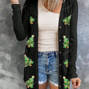 Hotapei cardigan de navidad de manga larga con diseno de arbol de navidad para mujer