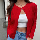 Essnce cardigan corto de mujer de unicolor informal, de manga larga, para otono/invierno