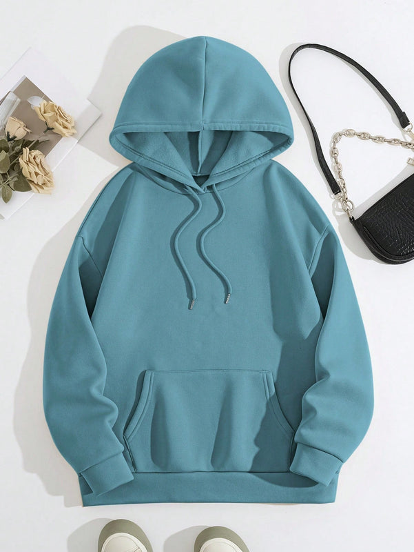 Lune sudadera con capucha informal para mujer con estampado de letra y pata de perro, para otono/invierno