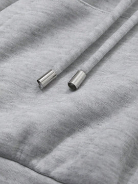 Dazy sudadera con capucha corta de unicolor informal para mujer, de manga larga, para otono/invierno
