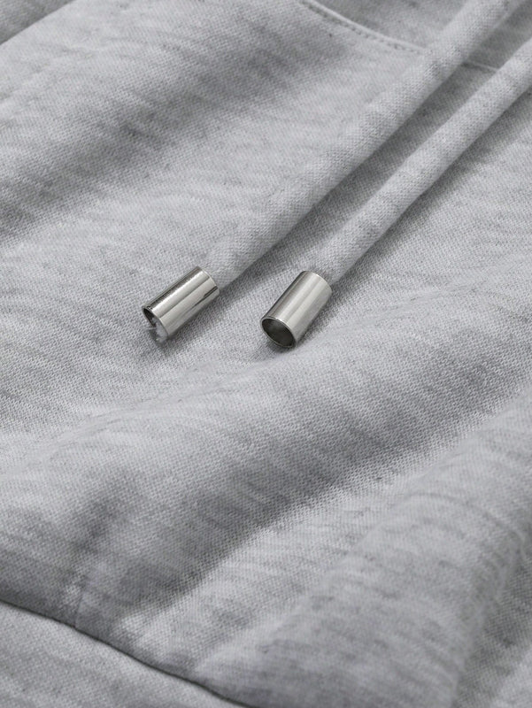 Dazy sudadera con capucha corta de unicolor informal para mujer, de manga larga, para otono/invierno