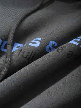 Dazy sudadera con capucha de felpa con estampado de letras, estilo casual y holgado para mujer