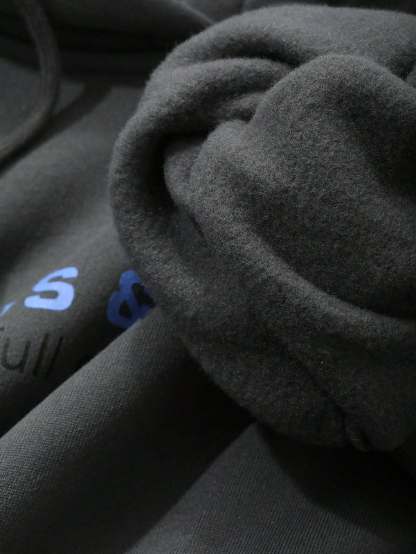 Dazy sudadera con capucha de felpa con estampado de letras, estilo casual y holgado para mujer