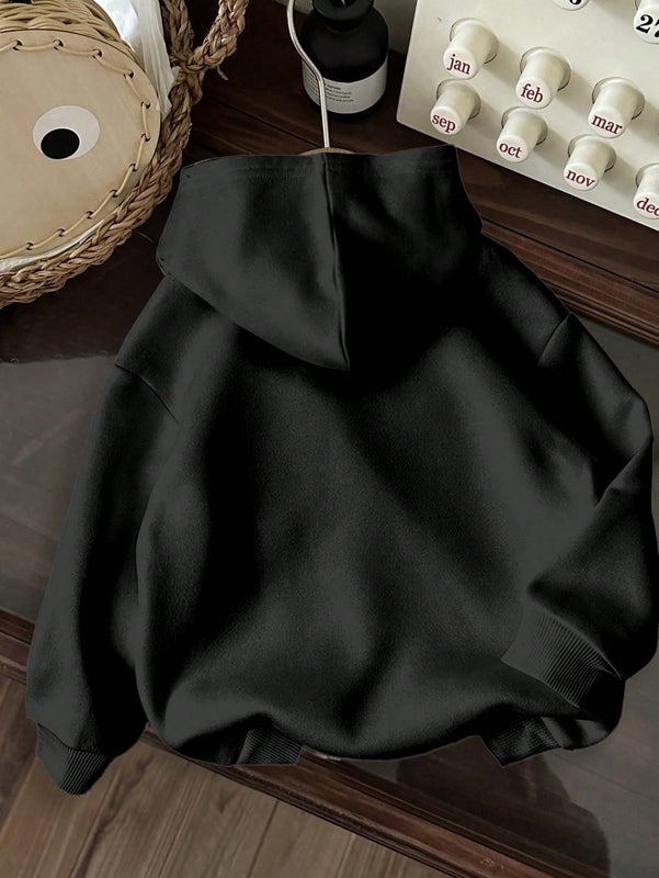 Ezwear sudadera holgada informal con capucha y estampado de arbol de navidad simple, adecuada para otono/invierno para mujeres