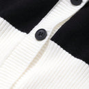 Dazy cardigan casual y elegante de mujer con ribete de contraste en escote en v, manga larga, para otono/invierno