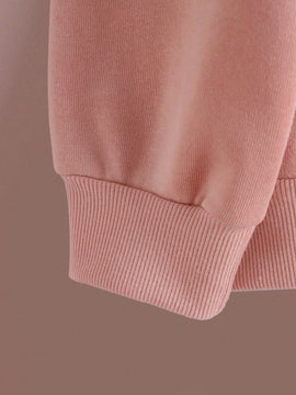 Ezwear sudadera con capucha y forro polar con estampado de oso de dibujos animados y eslogan para mujeres, para otono/invierno