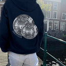 Ezwear sudadera de forro polar con estampado de bola disco para mujer