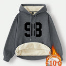 Ezwear sudadera holgada casual de cuello alto con media cremallera, estampado de la letra california, color blanco, con cordon ajustable, esponjosa y gruesa, apropiada para otono/invierno