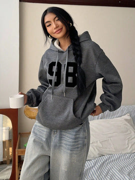 Ezwear sudadera de forro polar gruesa con estampado gris "nope not today" para mujer, adecuada para otono/invierno