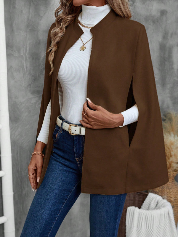 Emery rose ropa de otono para mujer, abrigo de lana con estilo de capa elegante para mujer, ropa de oficina para mujer