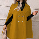 Clasi abrigo suelto con doble botonadura de moda para mujer en otono