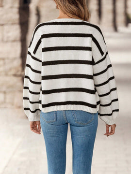 Emery rose cardigan de mujer de bloques de color con rayas, moda minimalista para uso casual diario