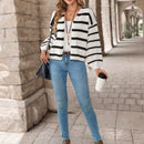 Emery rose cardigan de mujer de bloques de color con rayas, moda minimalista para uso casual diario