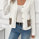 Frenchy blusa sencilla de manga larga con botones y bolsillo, en color liso
