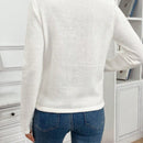 Frenchy blusa sencilla de manga larga con botones y bolsillo, en color liso