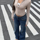 Ezwear sueter de punto con cremallera al frente, de manga larga y estilo informal, para otono/invierno