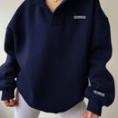 Essnce sudadera con capucha casual negra para mujer con bordado de color liso
