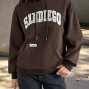 Ezwear sudadera informal con capucha y bolsillo con estampado de letras, para otono/invierno