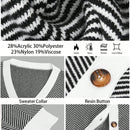 Bizwear cardigan de punto a color blanco y negro con forro de felpa, sudadera con capucha de manga larga, adecuado para uso de oficina, otono/invierno, accion de gracias