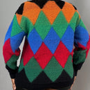 Slayr cardigan de punto con bloque de color y letras de estilo minimalista y casual