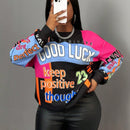 Slayr sudadera de estilo de vacaciones con estampado para mujer