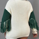 Slayr cardigan de punto con bloque de color y letras de estilo minimalista y casual
