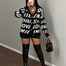 Slayr cardigan de punto con bloque de color y letras de estilo minimalista y casual
