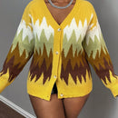 Slayr cardigan de punto con bloque de color y letras de estilo minimalista y casual