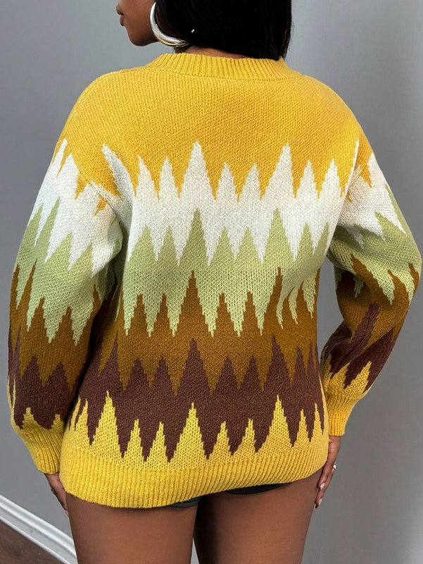 Slayr cardigan de punto con bloque de color y letras de estilo minimalista y casual