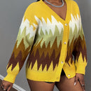 Slayr cardigan de punto con bloque de color y letras de estilo minimalista y casual