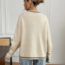 Frenchy cardigan casual suelto con botones y estampado de estrellas con hombros caidos, para otono/invierno