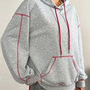 Coolane sudadera casual con capucha negra minimalista con estampado de letras para mujer