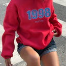 Attitoon sudadera holgada con capucha para mujer con estampado de estilo retro americano en ingles, adecuada para primavera, otono e invierno