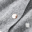 Dazy cardigan de punto con botones delanteros, cuello en v y estampado de lunares, de manga larga para mujeres