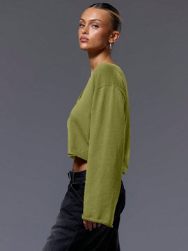 Musera cardigan de manga larga con cierre de gancho y ojal
