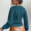 Frenchy cardigan informal de un solo botonadura de manga larga y unicolor para mujer, para otono/invierno