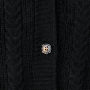 Lune nuevo sueter de punto informal con ajuste suelto, estilo de bloques de color clasico en negro y blanco. cardigan de punto oversize de moda para mujer, otono/invierno