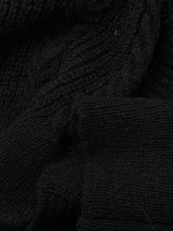 Lune nuevo sueter de punto informal con ajuste suelto, estilo de bloques de color clasico en negro y blanco. cardigan de punto oversize de moda para mujer, otono/invierno