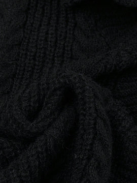Lune nuevo sueter de punto informal con ajuste suelto, estilo de bloques de color clasico en negro y blanco. cardigan de punto oversize de moda para mujer, otono/invierno